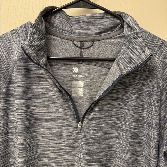 All in Motion Blue Men's L Pullover Quarter Zip Athletic Workout Top Shirt - Picture 2 of 7